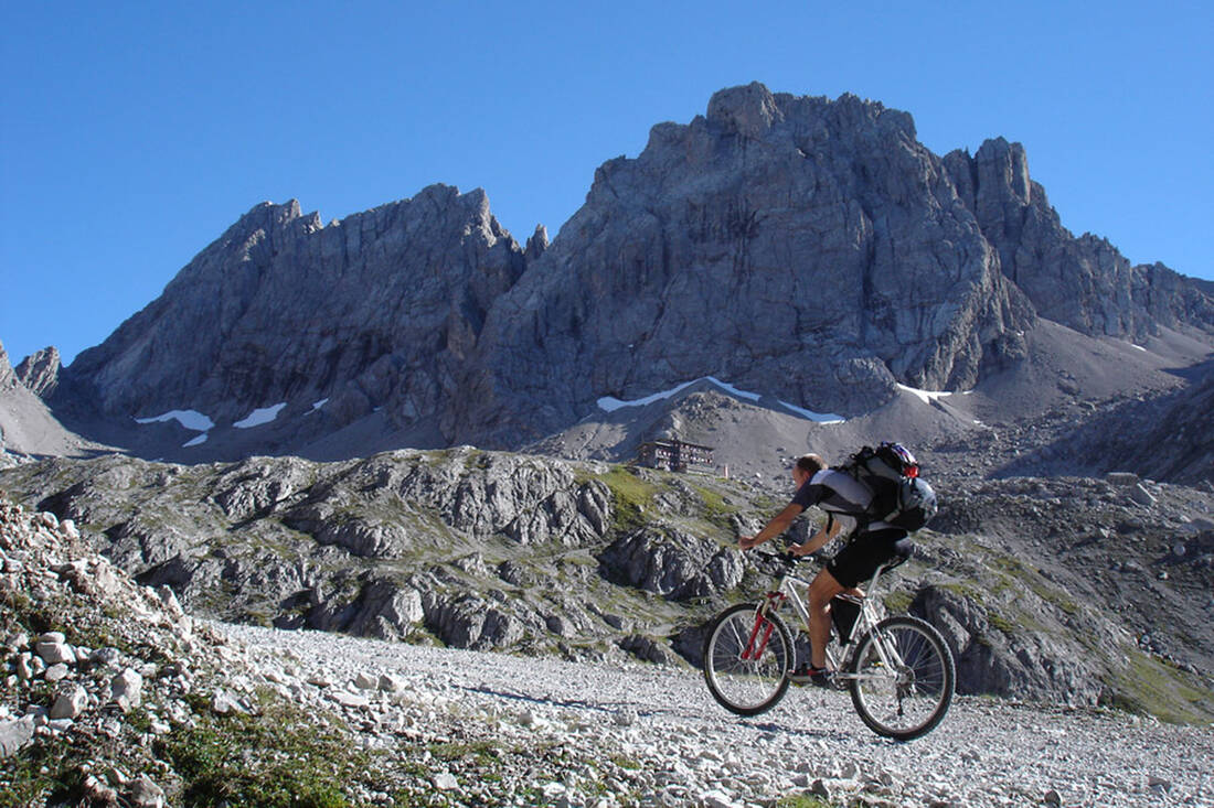 Biker in the Lienz Dolomites