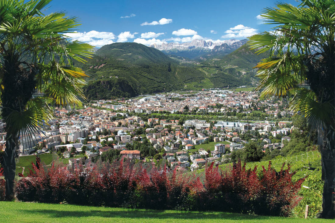 Bolzano with Rosengarten and Latemar