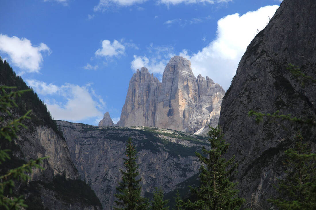 The Tre Cime seen from the Höhlensteintal
