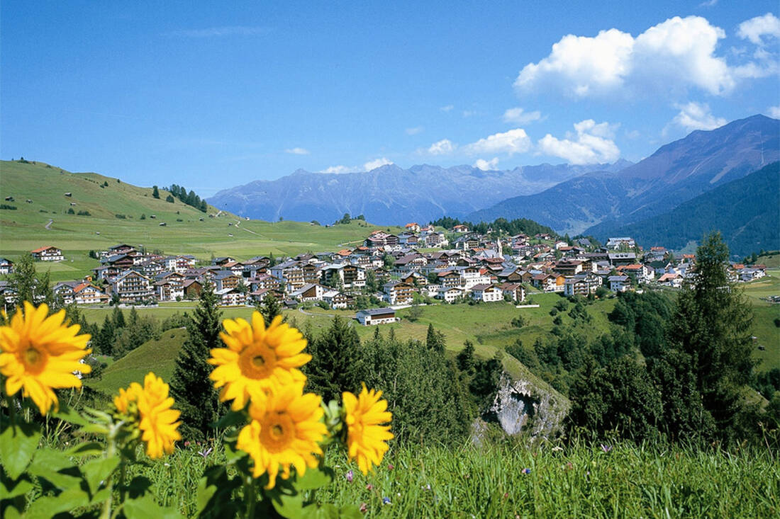 View of the village of Serfaus