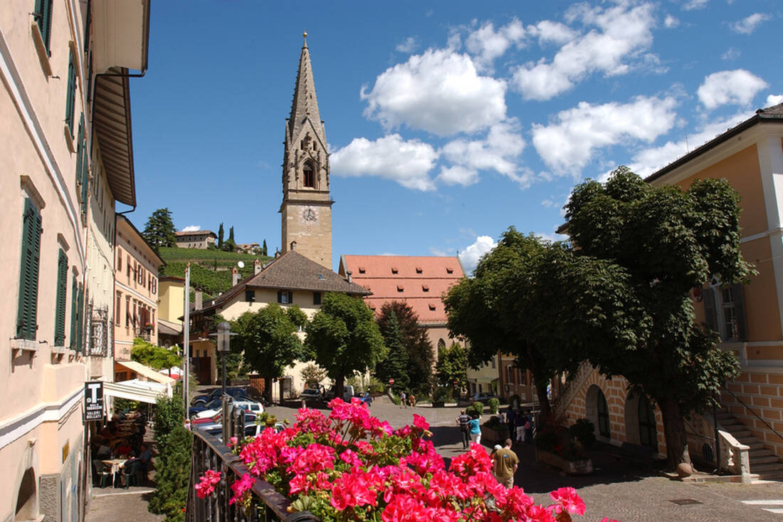 Village square with church Termeno