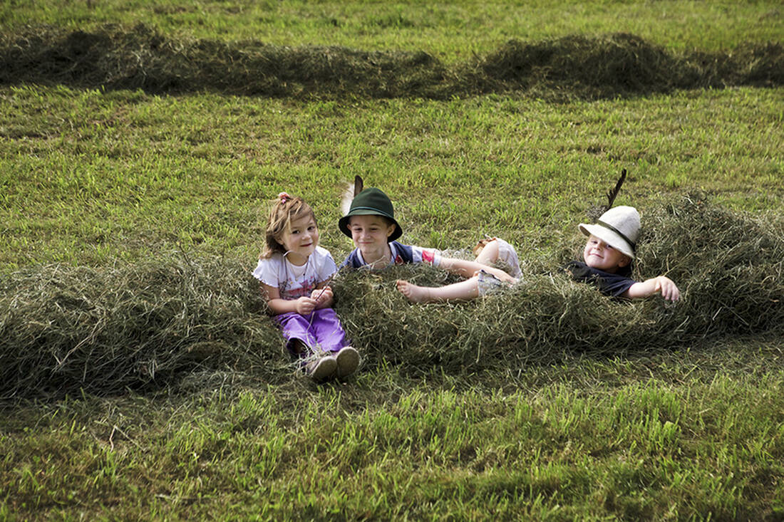 Children in the hay