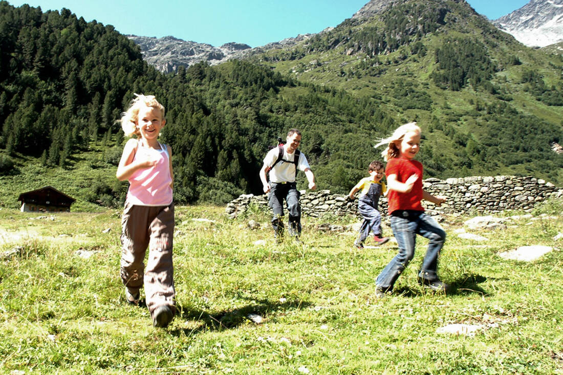 Children in the mountains