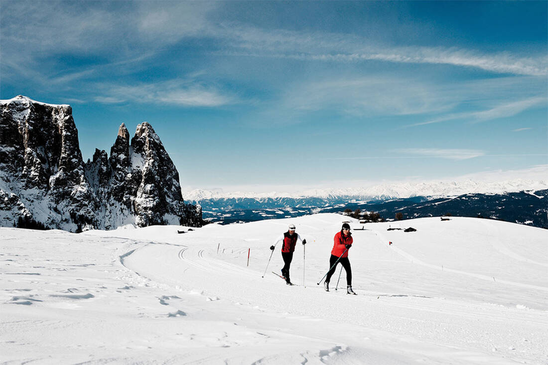 Cross-country skiing on the famous Seiser Alm
