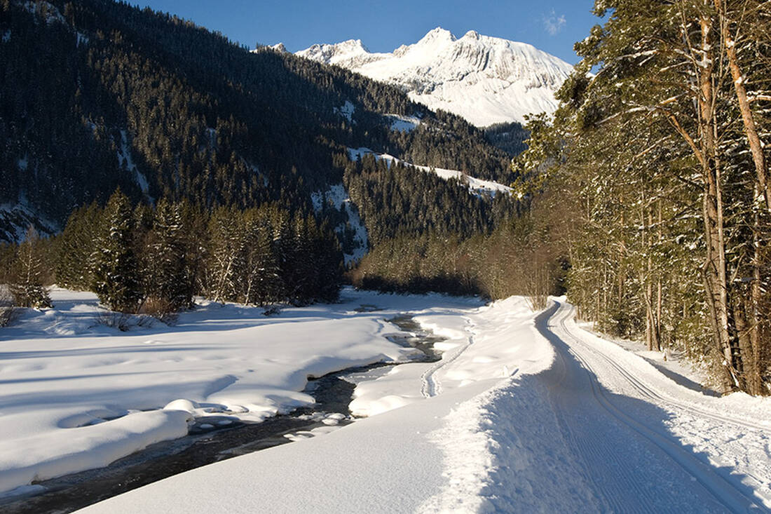 Ski tracks next to the Lech