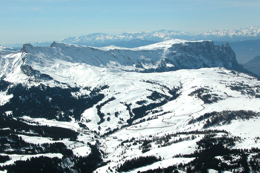Aerial view of the Alpe di Siusi