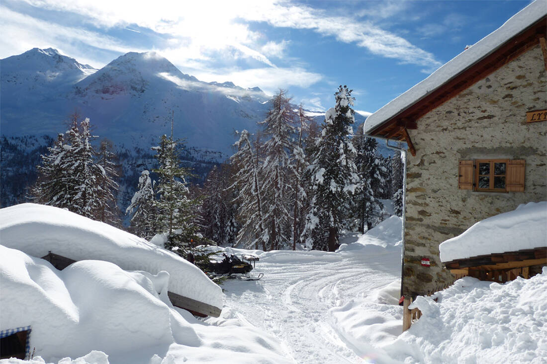 Lyfi Alpine Pasture in Winter