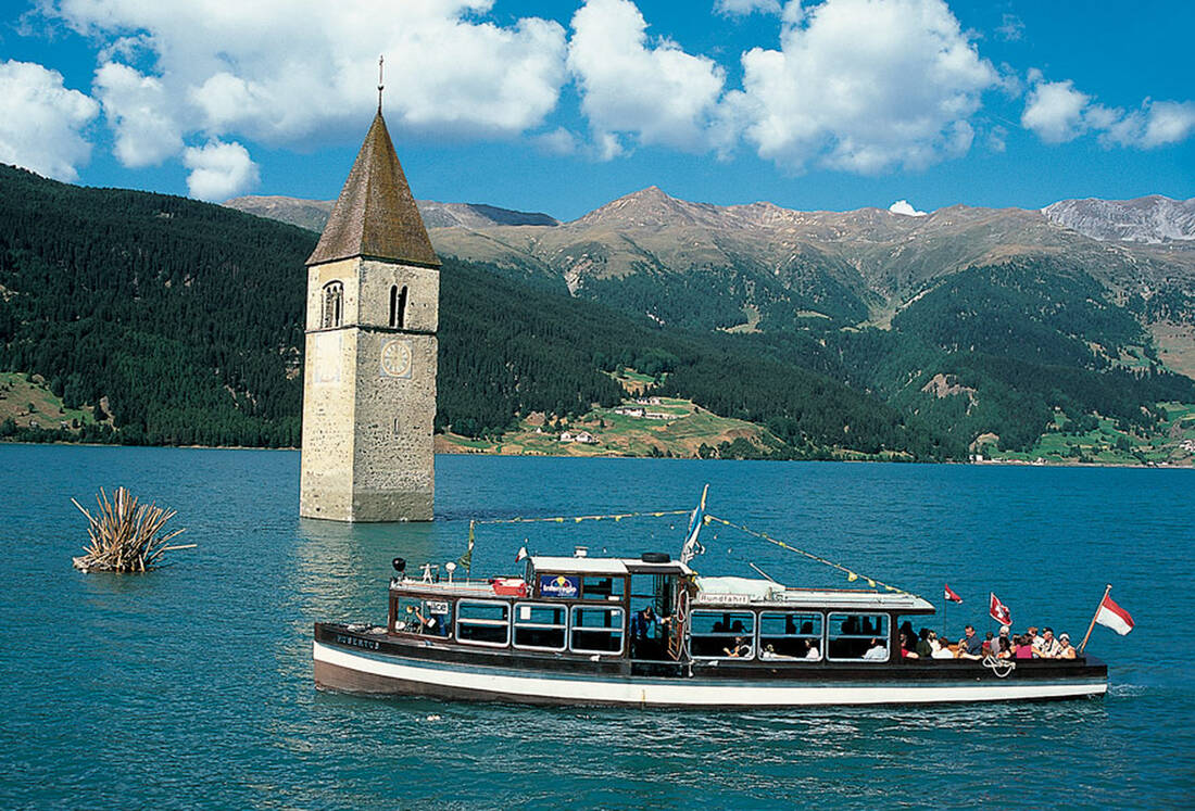 Reschensee with tower