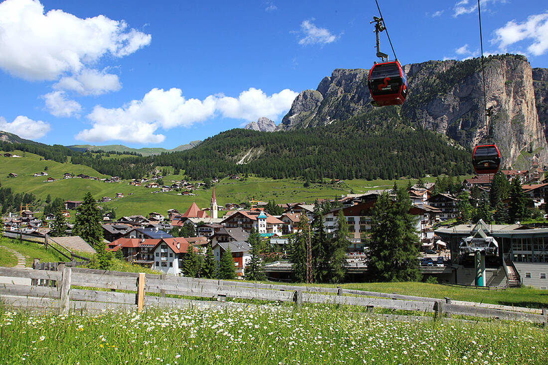 Wolkenstein (1,560 m) in the Val Gardena