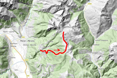 Map Meran 2000 - Mountain bike tour