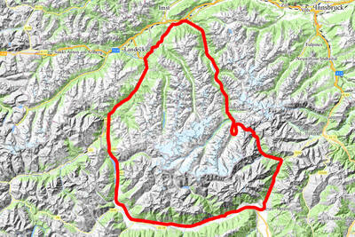 Map Motorcycle tour: Ötztal Alps Circuit