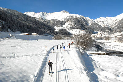 Cross-country skiing in the Ridnaun Valley