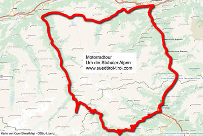 Motorcycle tour around the Stubai Alps